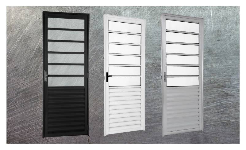 Porta fixa - L25 - nas cores preto, branco e brilhante