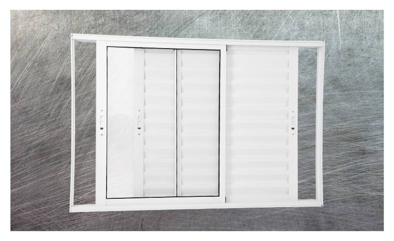 Veneziana 3 folhas s/g - Linha Modular - nas cores preta, branca e brilhante